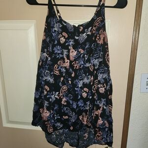 Torrid Black Floral Print Top